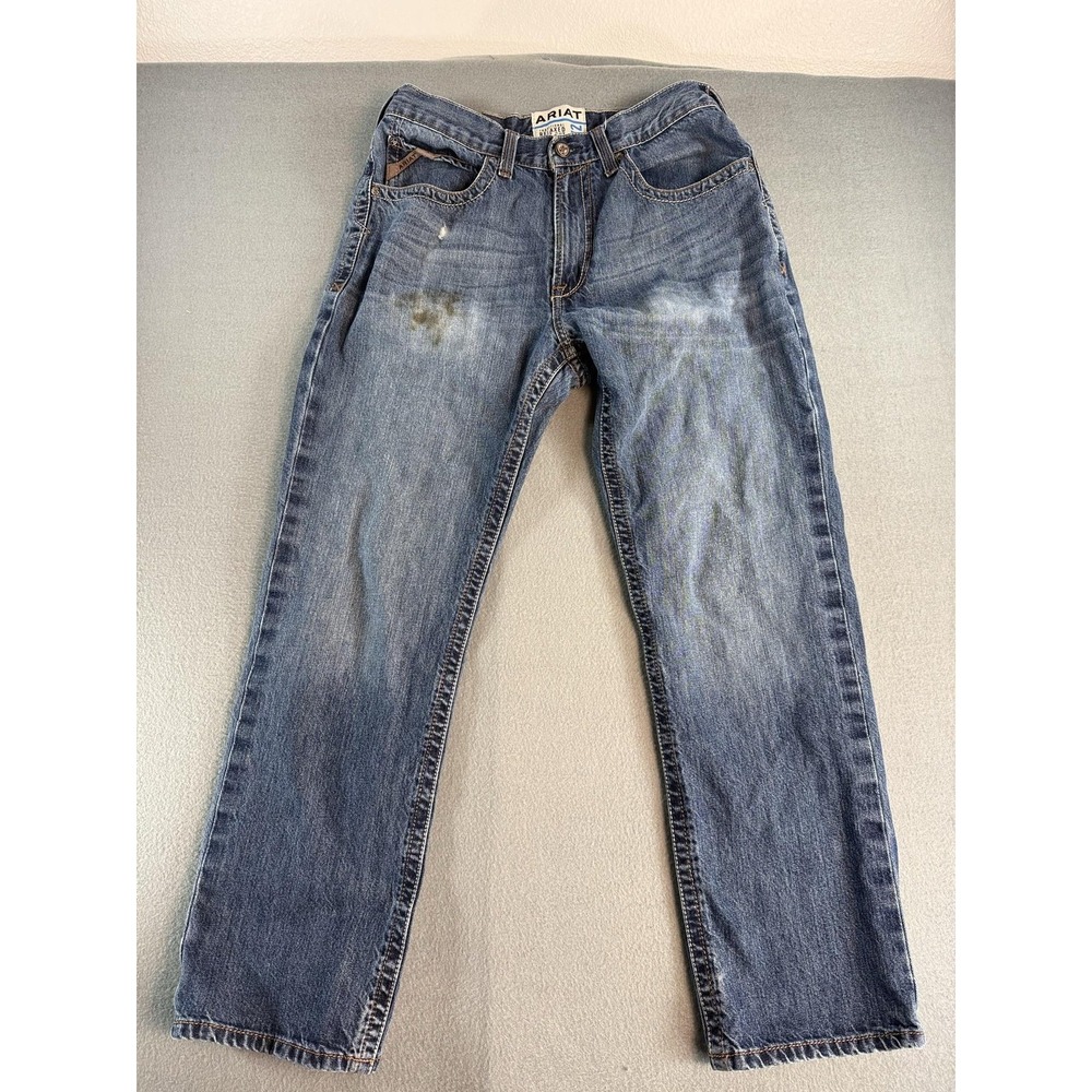 Ariat M2 Scoundrel Boot Jeans Mens 34x30 Med‎ Wash Blue Relaxed Bootcut Denim
